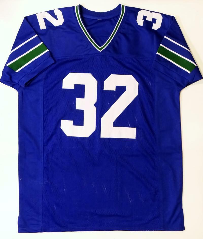 Ricky Watters Autographed Blue Pro Style Jersey- Beckett Authenticated *Black