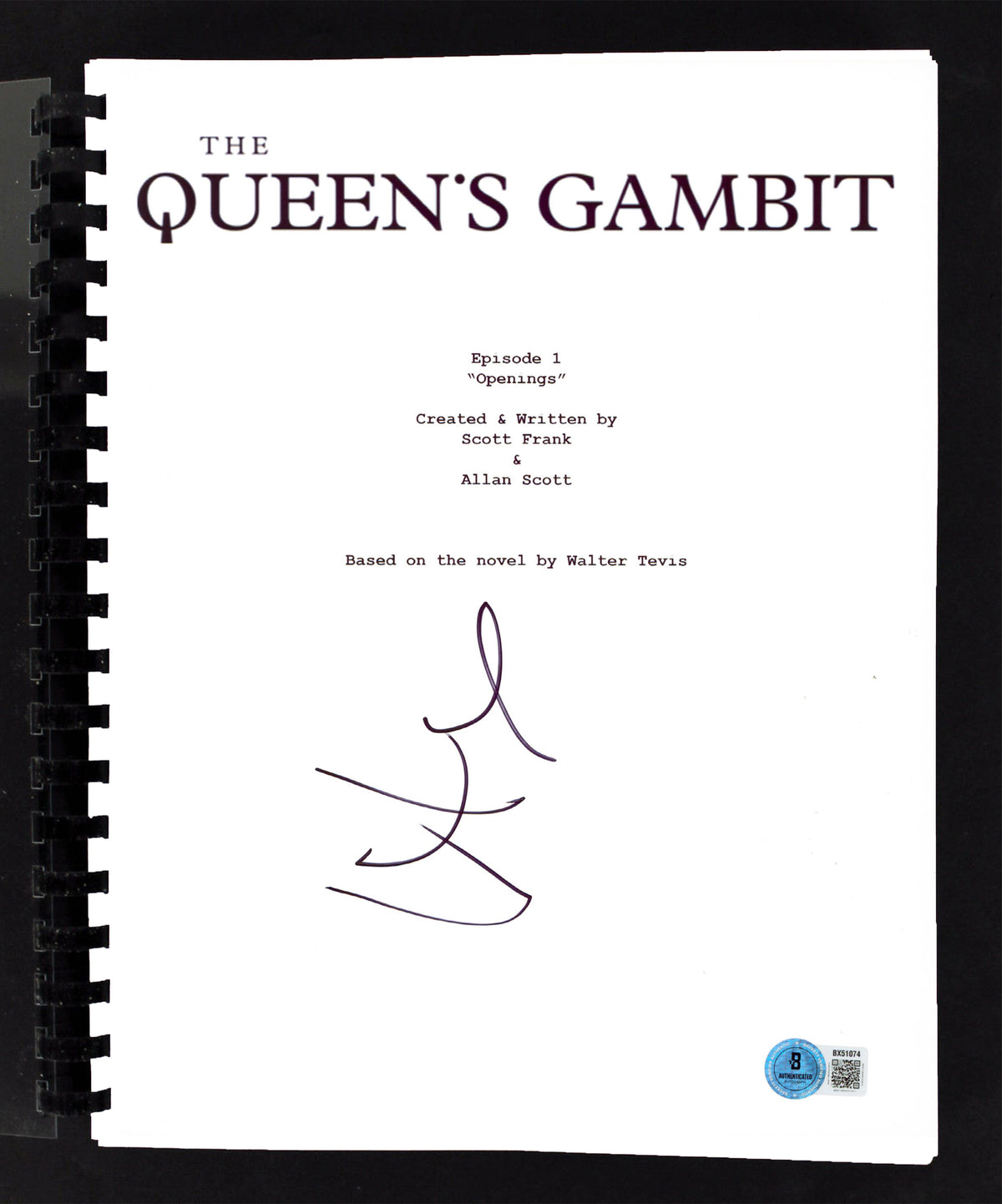 Anya Taylor Joy The Queen's Gambit Authentic Signed Movie Script BAS #BX51074