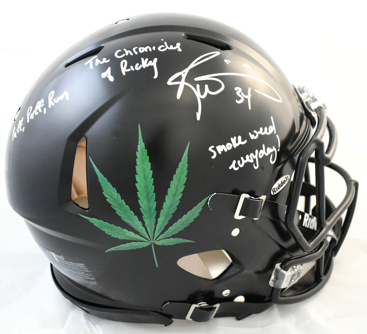 Ricky Williams Autographed Custom F/S Speed Authentic Helmet - JSA W *Silver