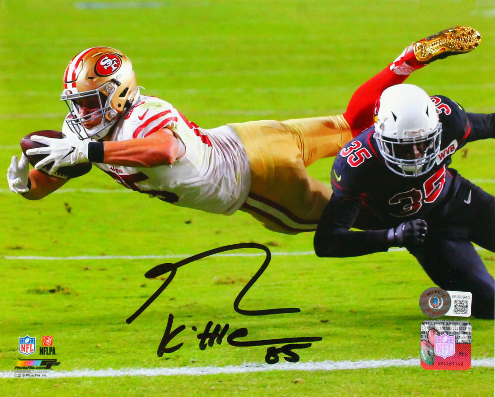 George Kittle Signed SF 49ers 8x10 Diving Catch PF Photo- Beckett W Holo *Black