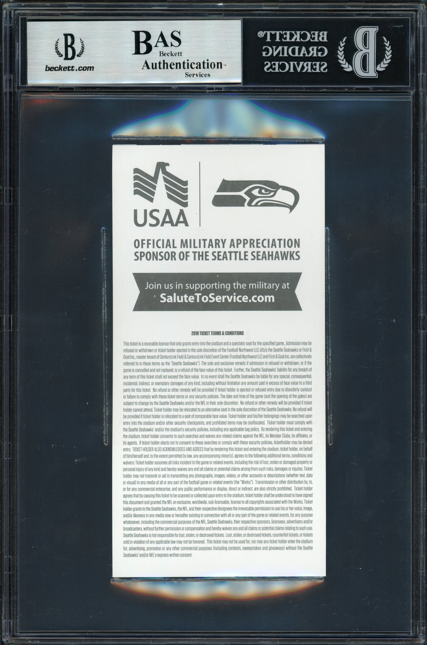 Russell Wilson Autographed 2018 3x6 Ticket Seattle Seahawks Vs. Packers 11-15-18 Beckett BAS #13447258