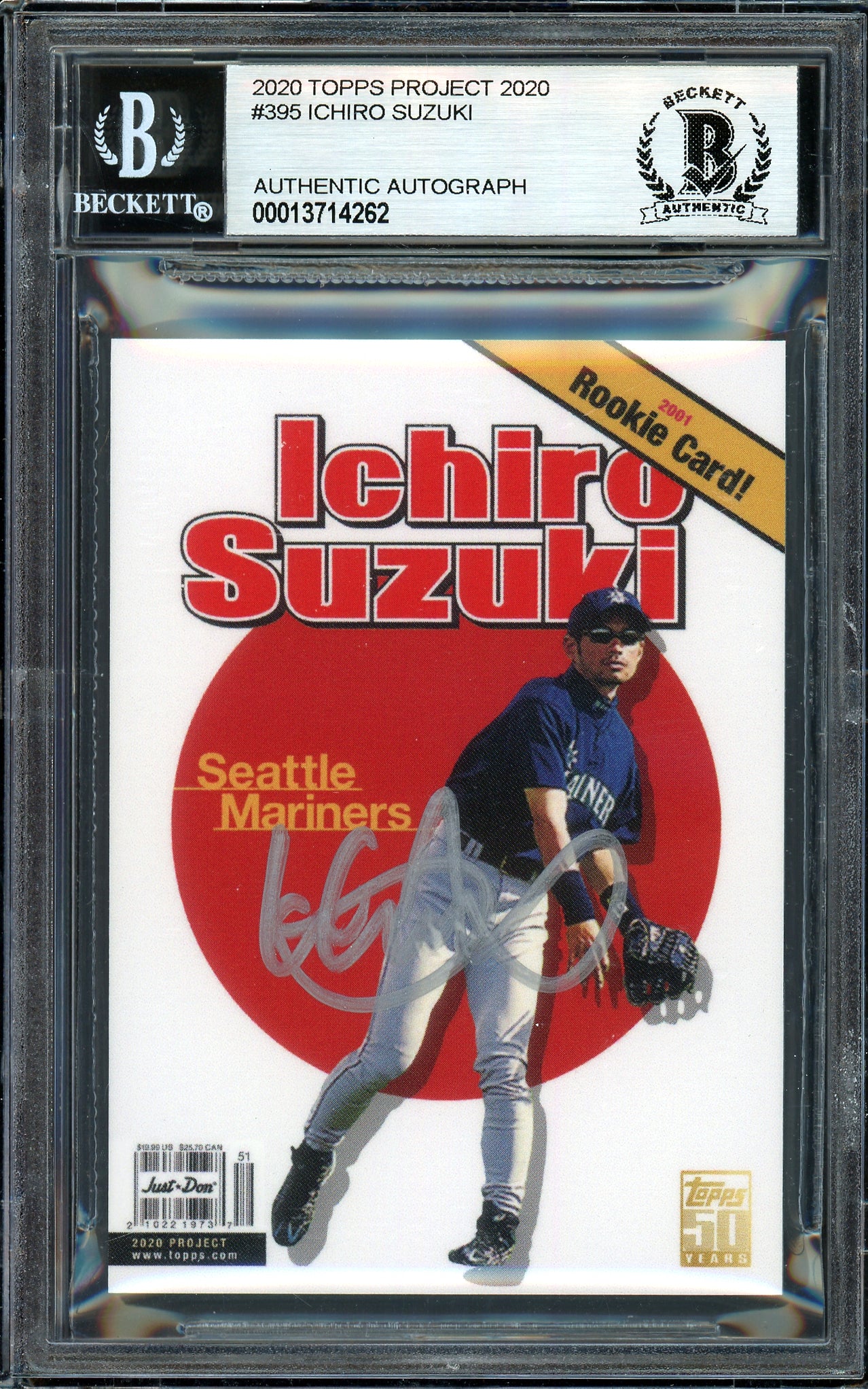 Ichiro Suzuki Autographed Topps Project 2020 Don C Card #395 Seattle Mariners Silver #3/10 Beckett BAS #13714262