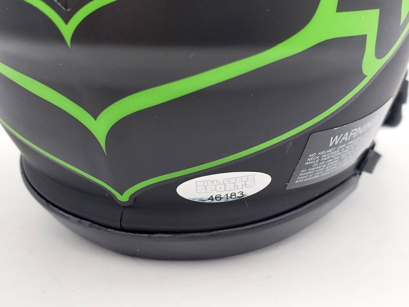 Tyler Lockett Autographed Seattle Seahawks Eclipse Black Speed Mini Helmet MCS Holo Stock #200481