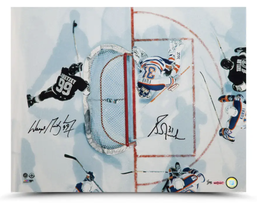 Wayne Gretzky / Grant Fuhr Autographed "Aerial Assault" 16" x 20" Photograph LE