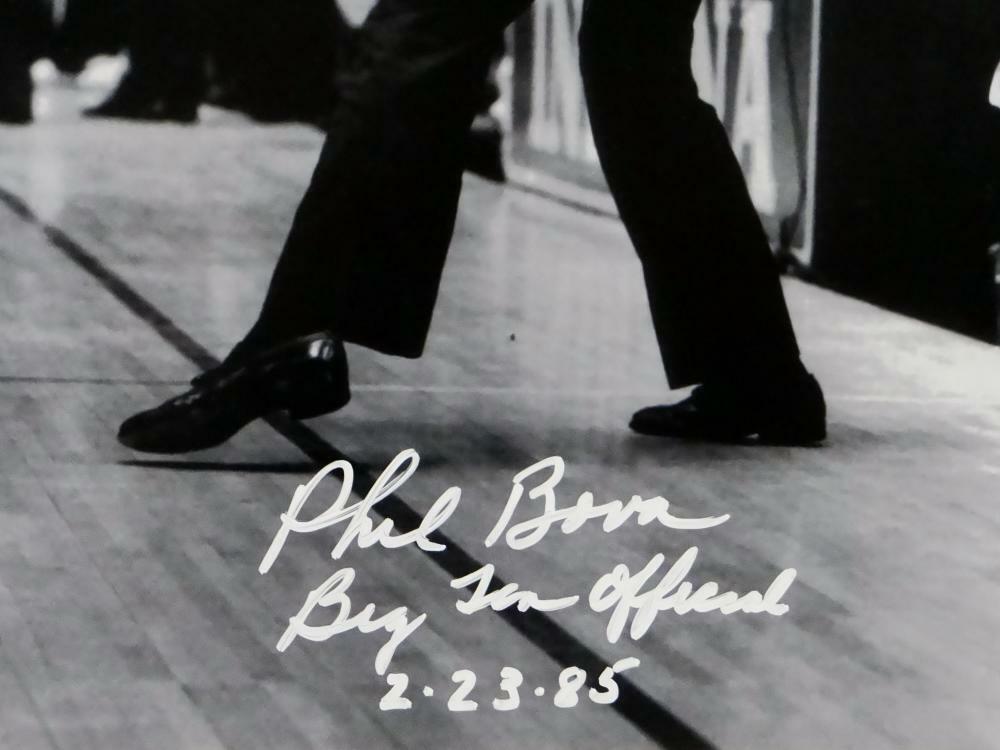 Bob Knight Phil Bova Signed 16x20 B&W Chair Photo w/Insc- Beckett Auth *White