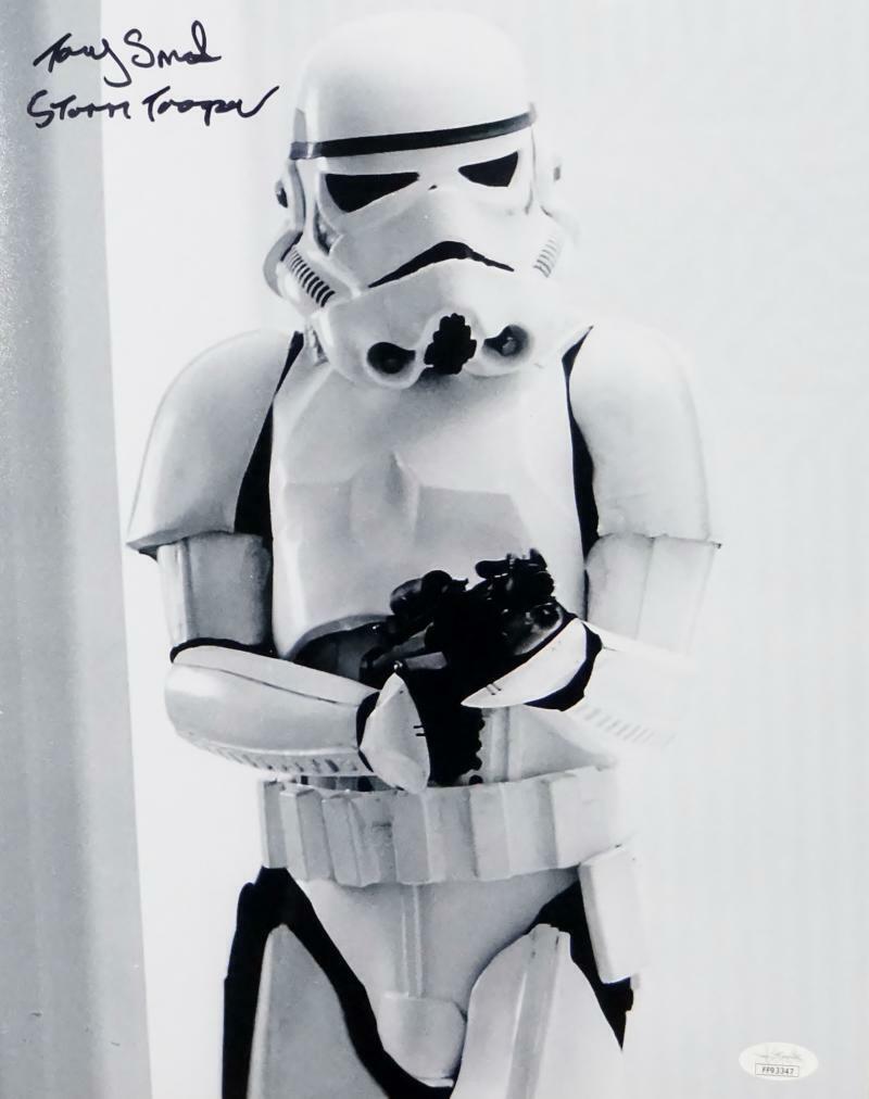 Tony Smart Autographed 11x14 Photo From Movie w/ Stormtrooper - JSA Auth *Black