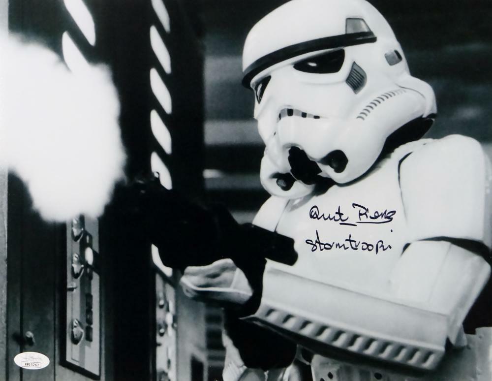 Quentin Pierre Autographed 11x14 Firing Gun Photo w/ Stormtrooper - JSA Auth *Blk