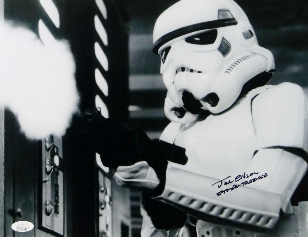 Joe Gibson Autographed 11x14 Firing Gun Photo w/ Stormtrooper - JSA Auth *Black