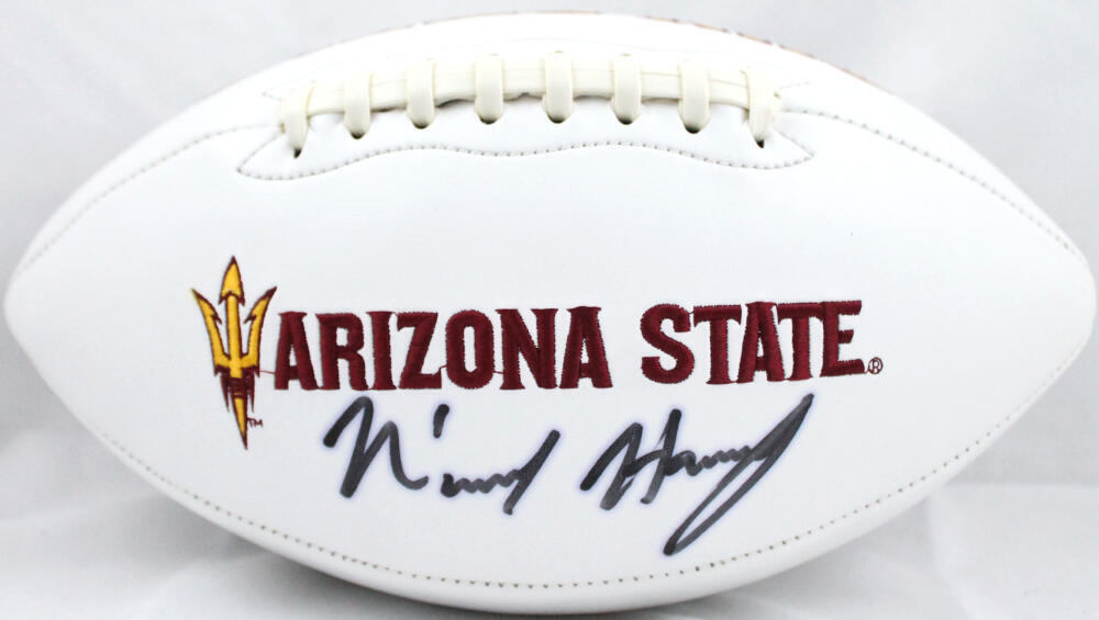 N'Keal Harry Signed Arizona State Sun Devils Logo Football - Beckett Auth *Black