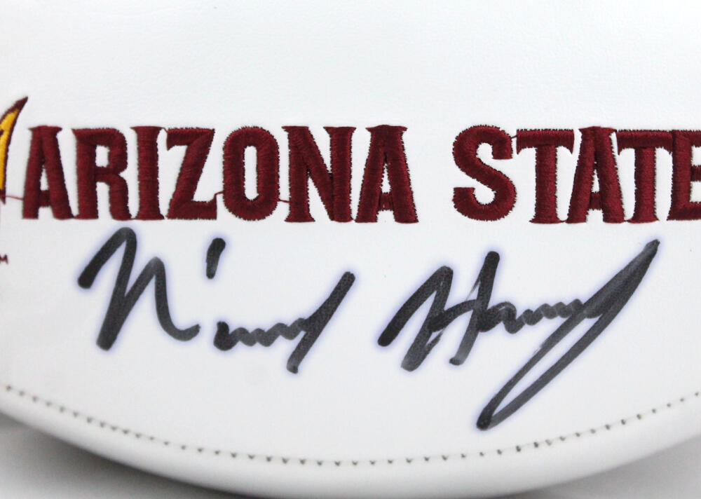 N'Keal Harry Signed Arizona State Sun Devils Logo Football - Beckett Auth *Black