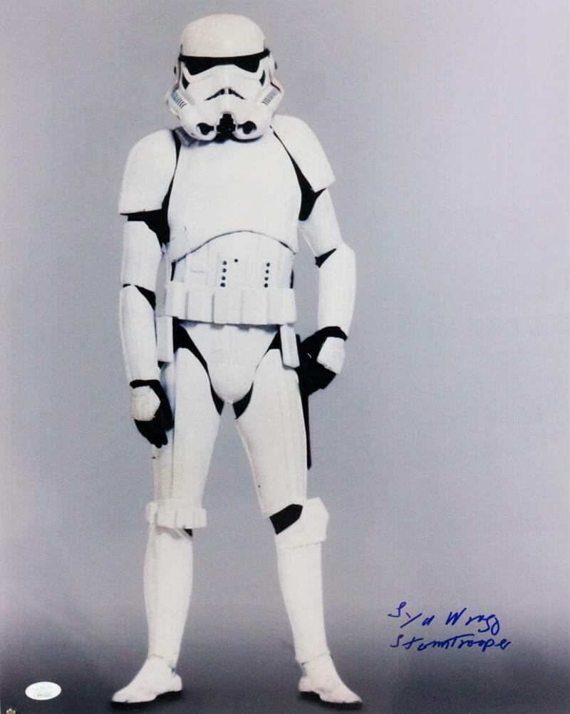 Syd Wragg Signed Sideways Full Body 16x20 Photo w/ Stormtrooper - JSA Auth *Blue