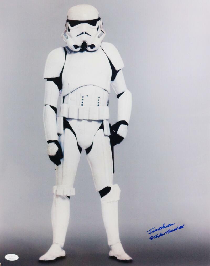 Joe Gibson Autographed Full Body 16x20 Photo w/ Stormtrooper - JSA Auth *Blue