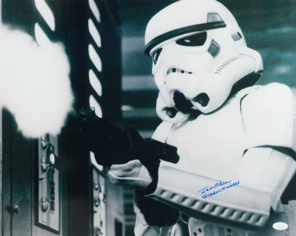 Joe Gibson Autographed Firing Gun 16x20 Photo w/ Stormtrooper - JSA Auth *Blue