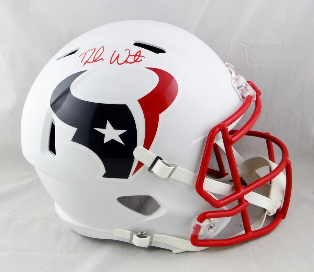 Deshaun Watson Autographed Texans F/S Flat White Speed Helmet - JSA W Auth *Top