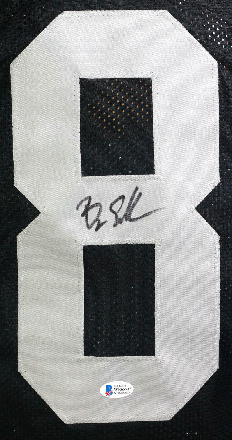 Bryan Edwards Autographed Black Pro Style Jersey - Beckett W Auth *8