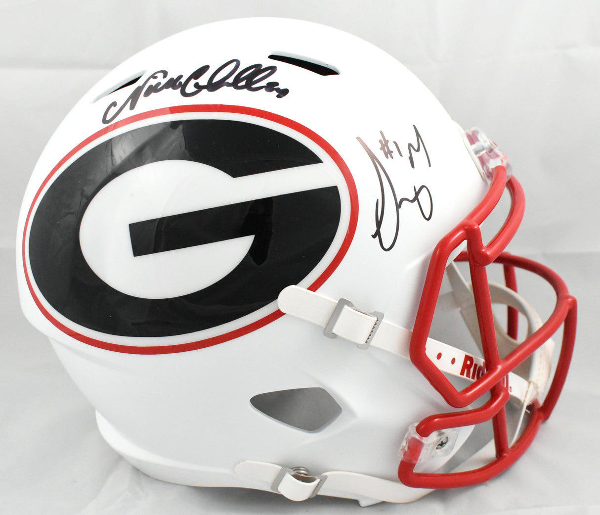 Nick Chubb Sony Michel Autographed Georgia F/S Amp Helmet - Beckett W