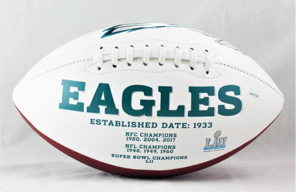 Miles Sanders Autographed Philadelphia Eagles Logo Football - JSA W Auth *Black