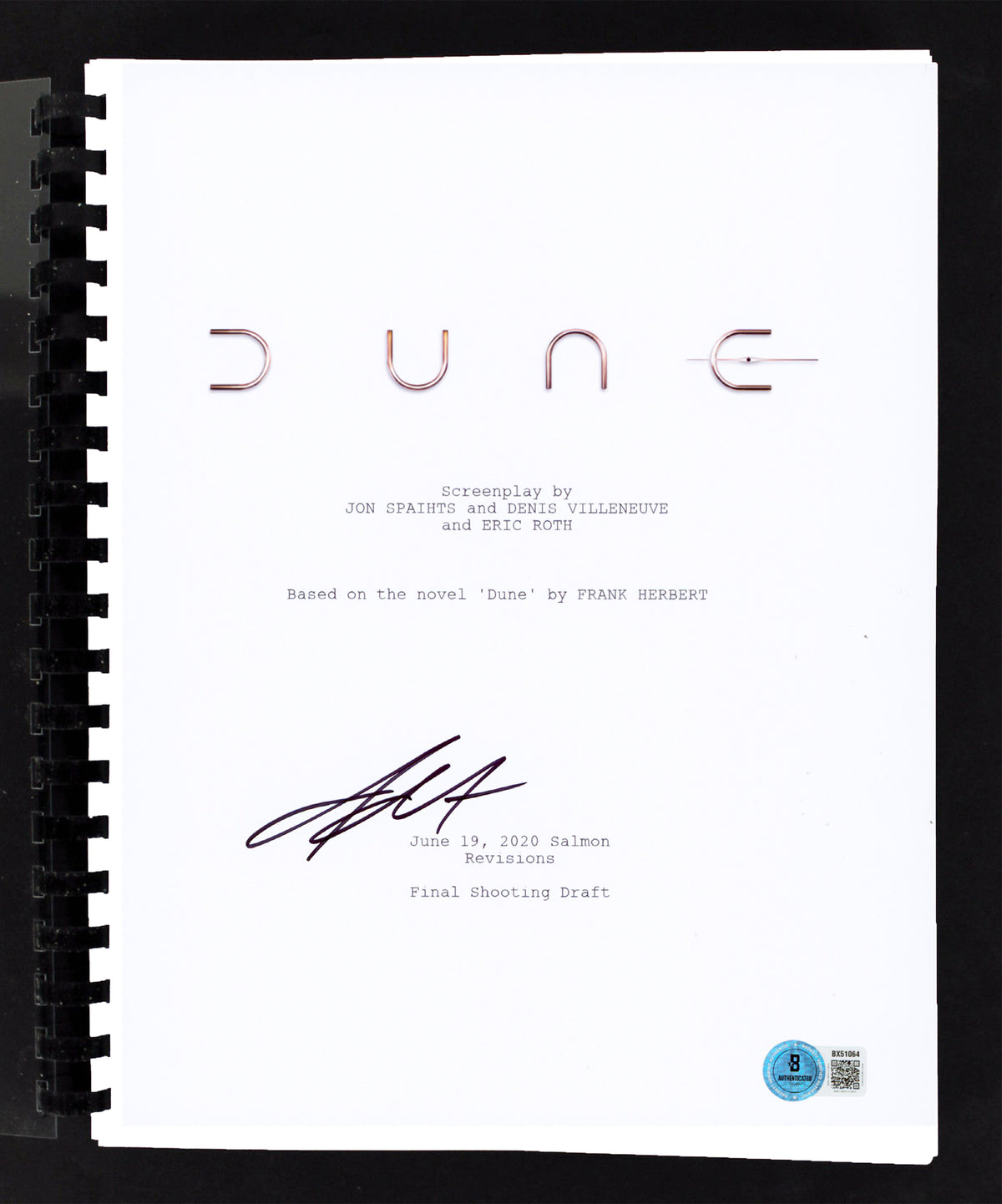 Jason Momoa Dune Authentic Signed Movie Script Autographed BAS #BX51064