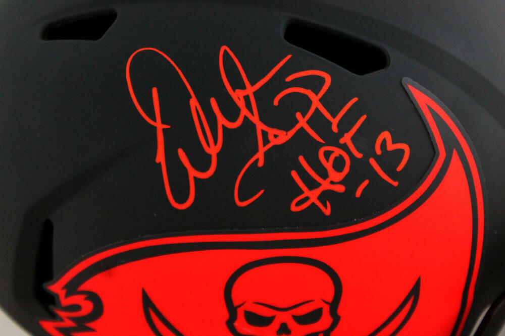 Warren Sapp Signed Tampa Bay Bucs F/S Eclipse Speed Helmet w/HOF - Beckett *Red