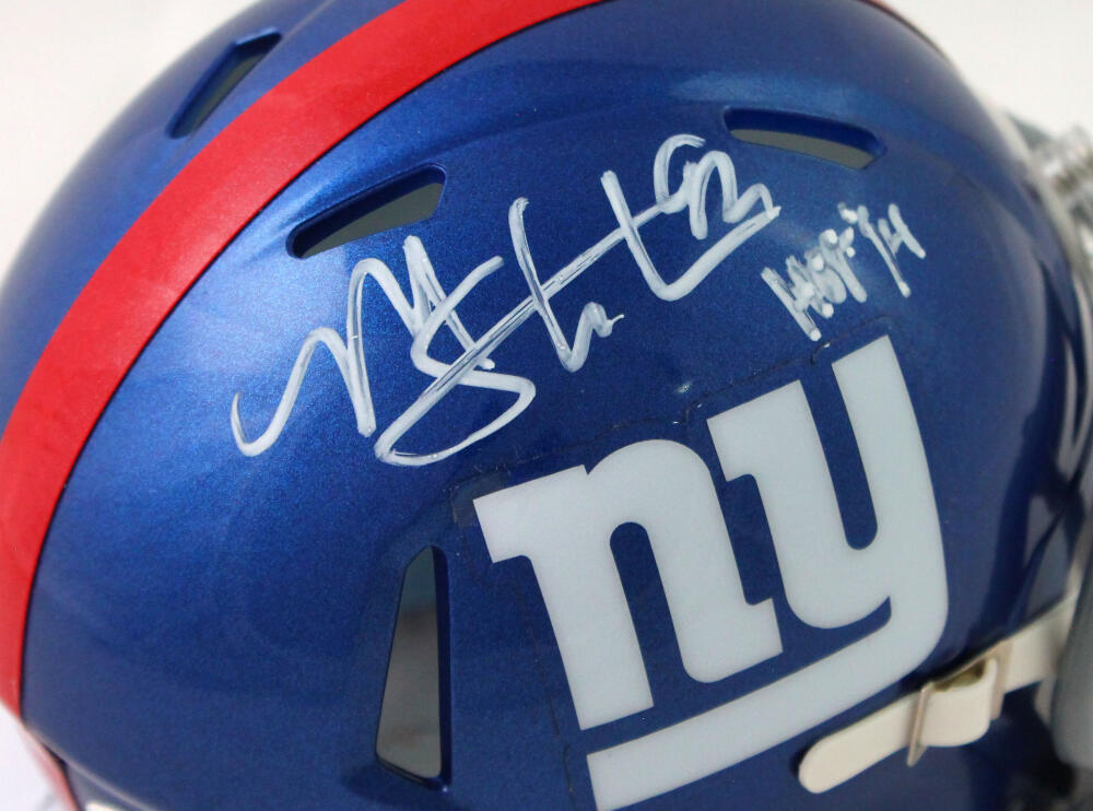 Michael Strahan Signed New York Giants Mini Helmet w/HOF - Beckett W Auth *White