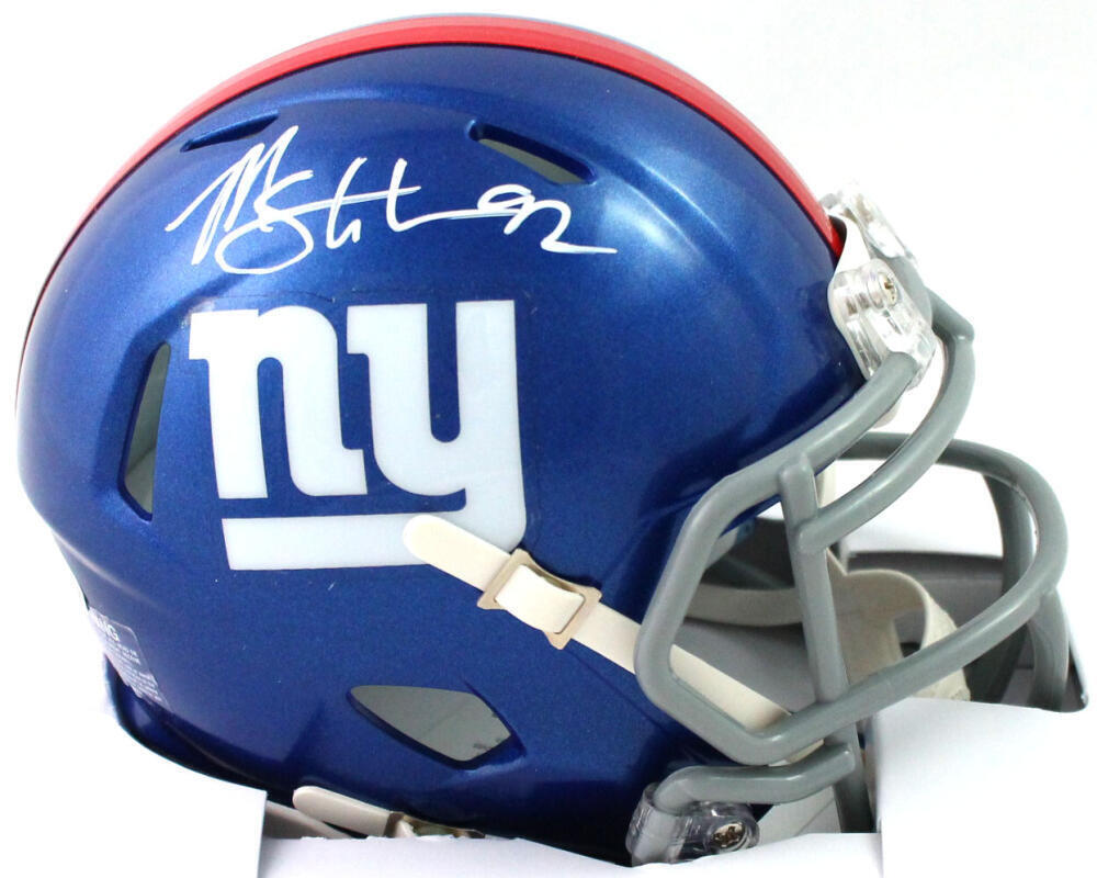 Michael Strahan Signed New York Giants Speed Mini Helmet - Beckett W Holo *White
