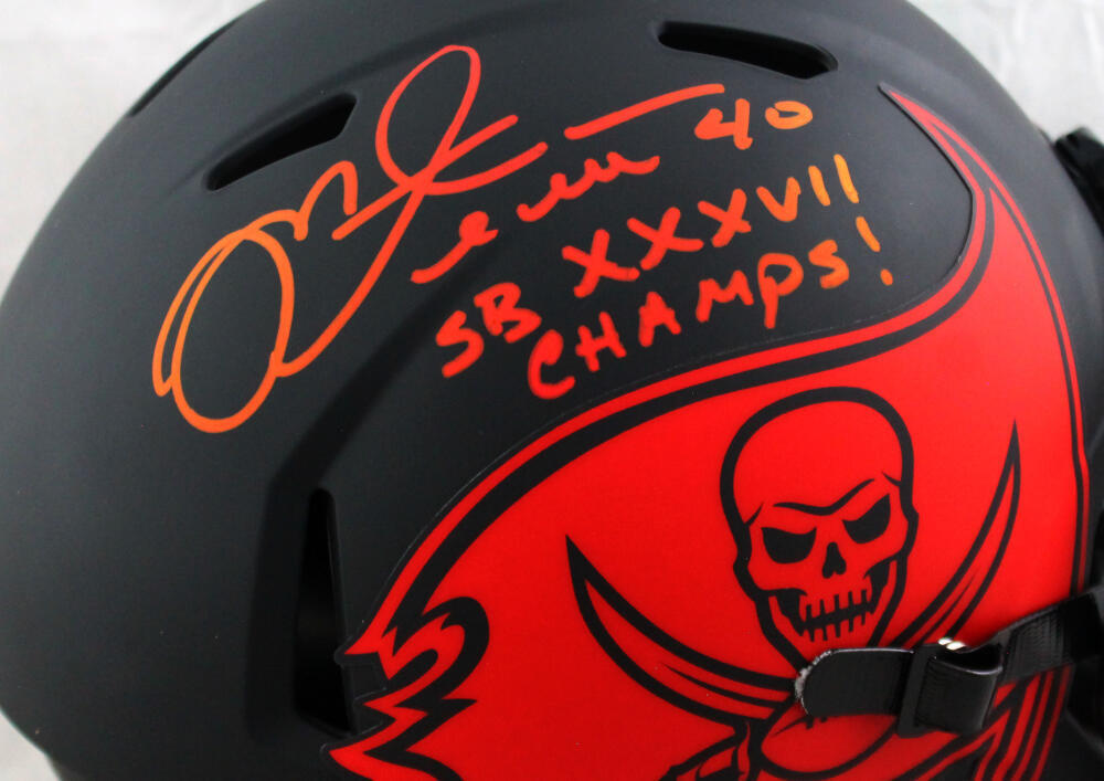 Mike Alstott Signed TB Bucs F/S Eclipse Speed Helmet w/Insc - Beckett W Auth