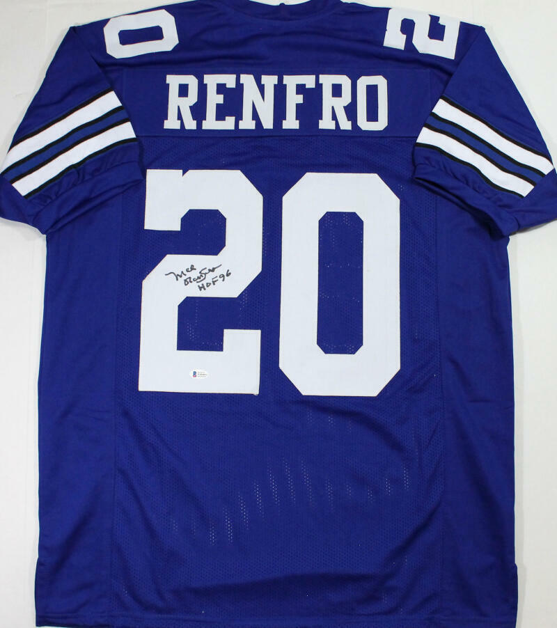 Mel Renfro Autographed Blue Pro Style Jersey w/HOF - Beckett W Auth *2