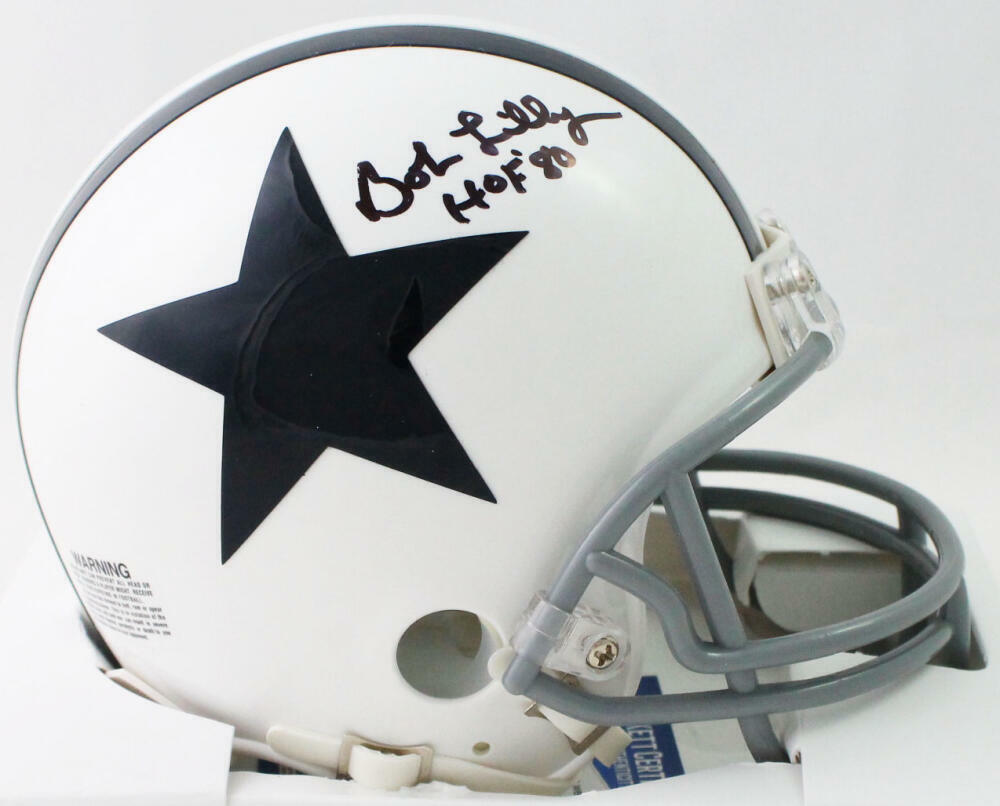 Bob Lilly Autographed Dallas Cowboys 60-63 TB Mini Helmet w/HOF - Beckett W Auth