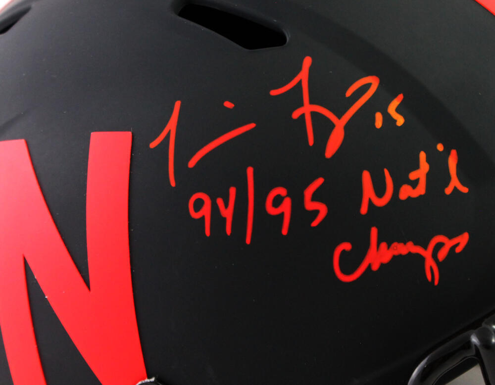 Tommie Frazier Autographed Nebraska F/S Eclipse Helmet w/Insc - Beckett W Auth