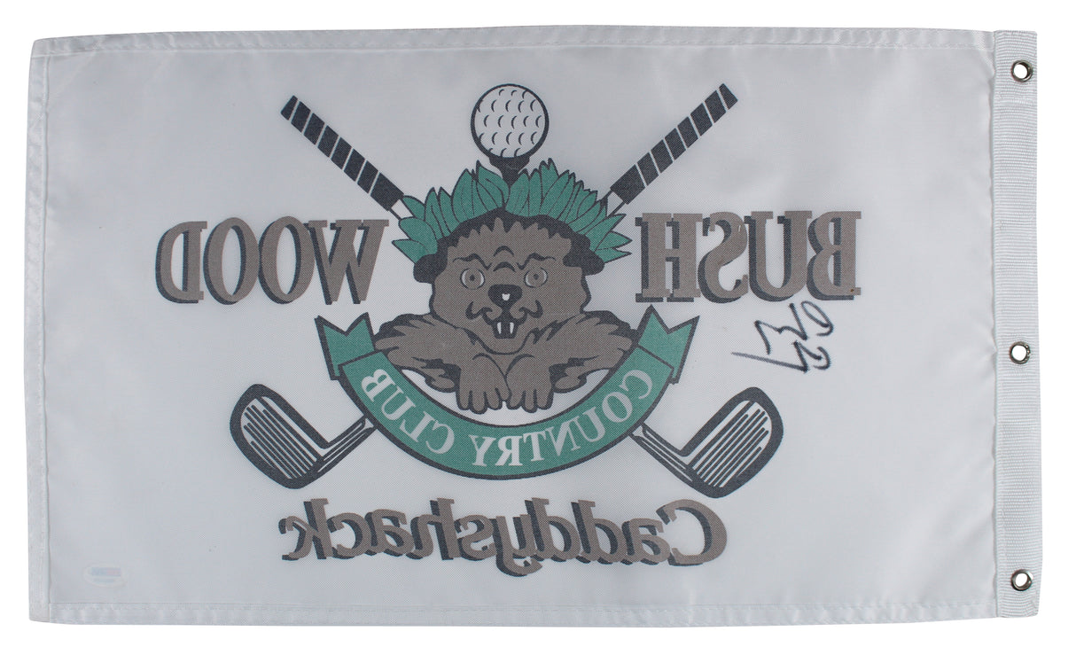 Chevy Chase Caddyshack Authentic Signed Bushwood Country Club Flag PSA #7A92379