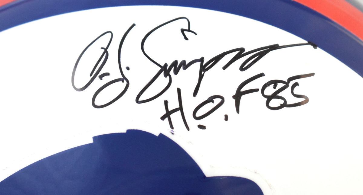 O.J. Simpson Autographed Buffalo Bills F/S Helmet w/HOF - JSA W
