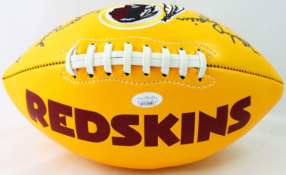 Mark Rypien Autographed Washington Yellow Logo Football w/ SB MVP - JSA W Auth