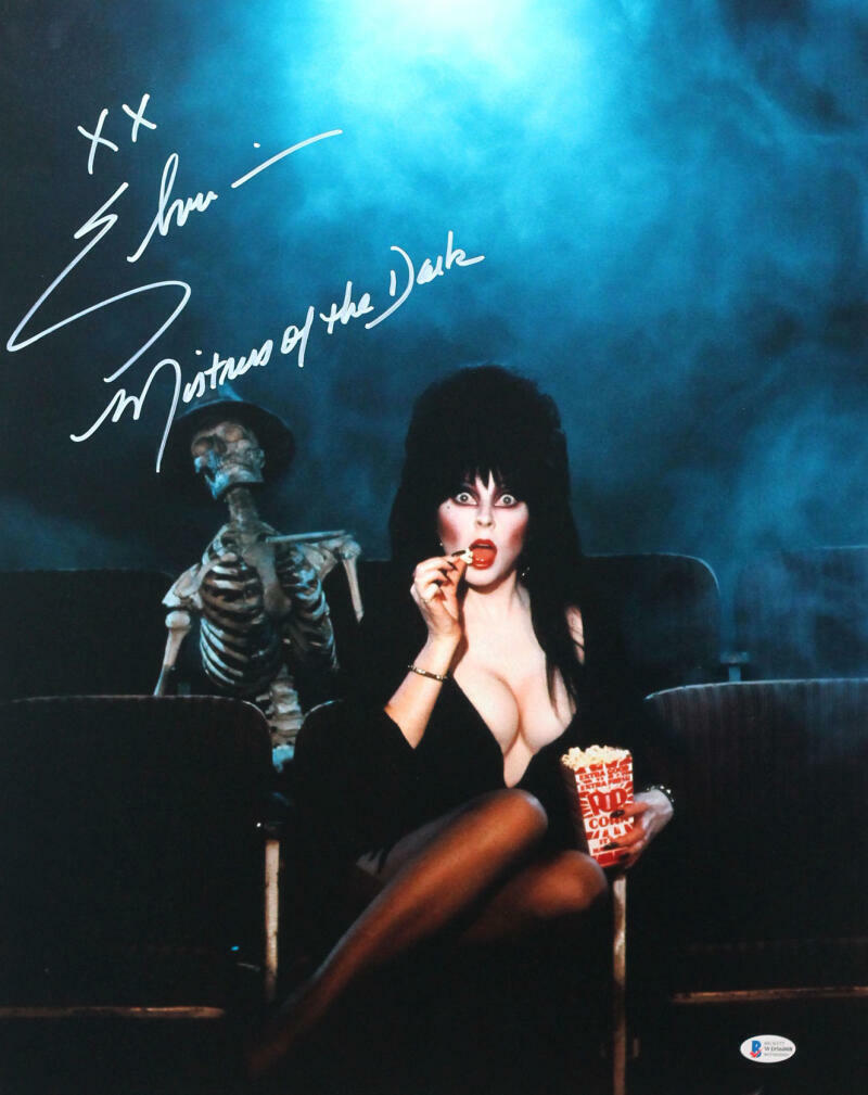 Cassandra Peterson Autographed 16x20 Elvira Photo w/Insc - Beckett W Auth *White