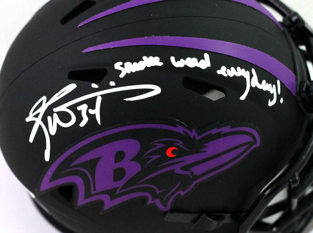 Ricky Williams Signed Ravens Eclipse Mini Helmet w/SWED- Beckett W Auth *White