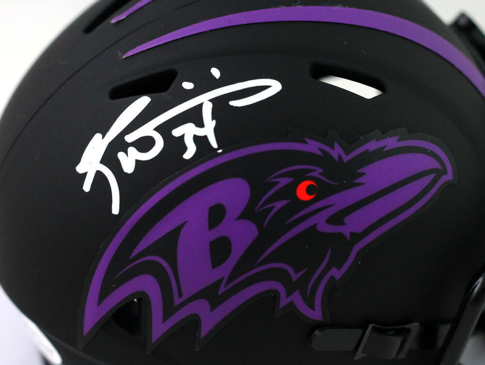Ricky Williams Autographed Ravens Eclipse Mini Helmet - Beckett W Auth *White