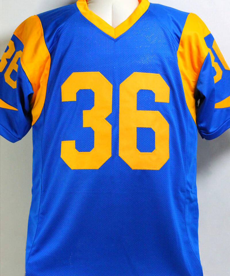 Jerome Bettis Autographed Blue/Yellow Pro Style Jersey - Beckett W *Black