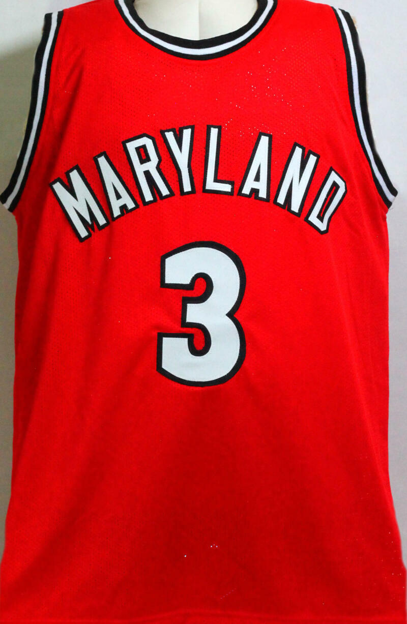 Steve Francis Autographed Red College Style Jersey- Beckett Witness *Black