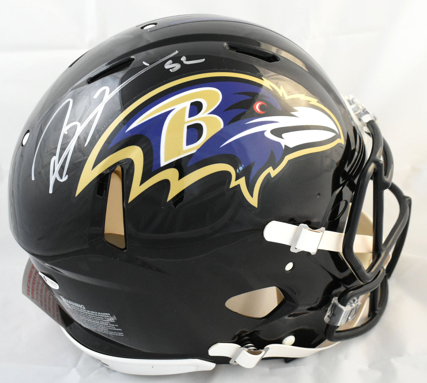 Ray Lewis Autographed Baltimore Ravens F/S Speed Authentic Helmet - Beckett W