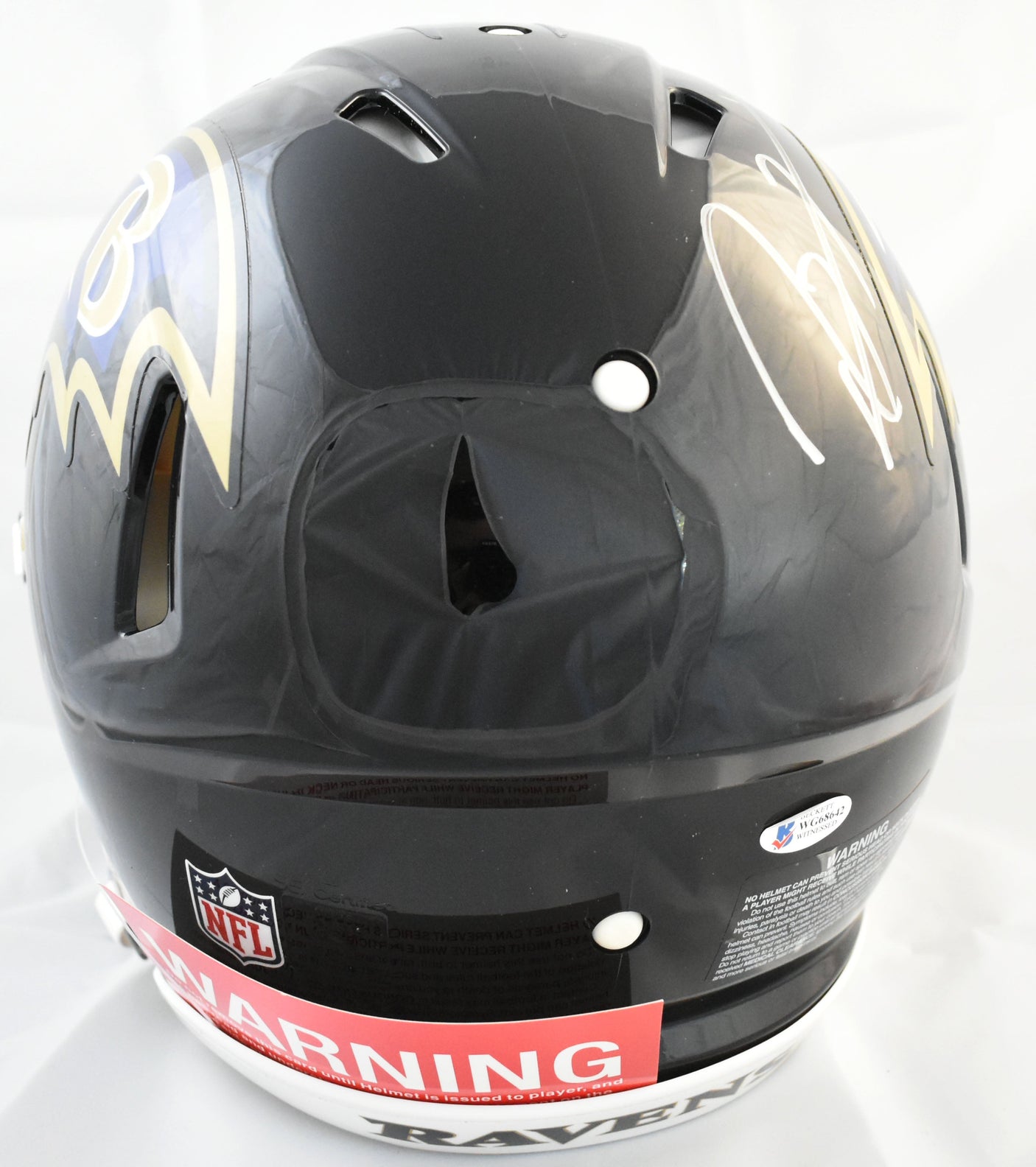 Ray Lewis Autographed Baltimore Ravens F/S Speed Authentic Helmet - Beckett W