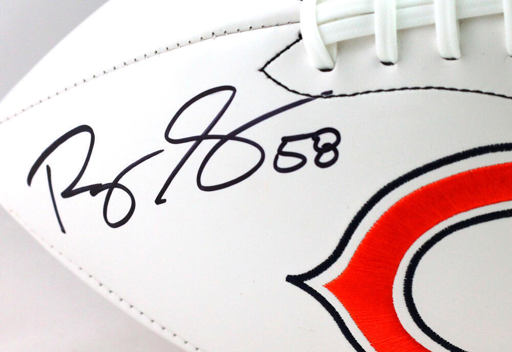 Roquan Smith Autographed Chicago Bears Wilson Logo Football- Beckett Witness