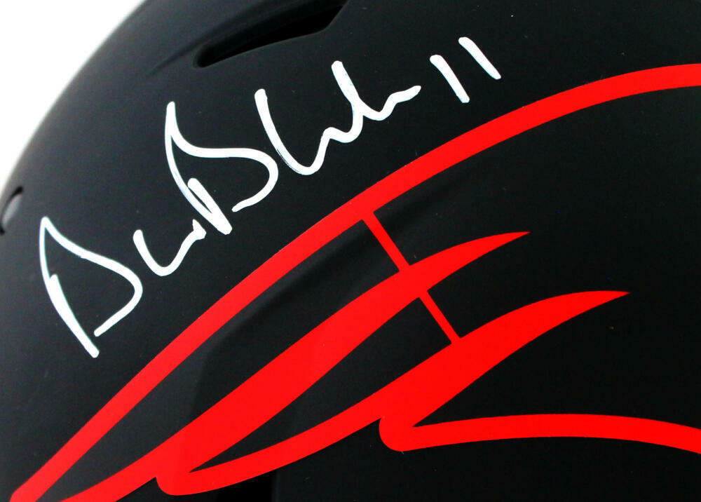 Drew Bledsoe Signed Patriots F/S Eclipse Speed Authentic Helmet w/ Insc -Beckett