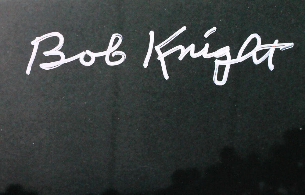 Bob Knight Autographed 16x20 Black & White Chair Photo- JSA W *White