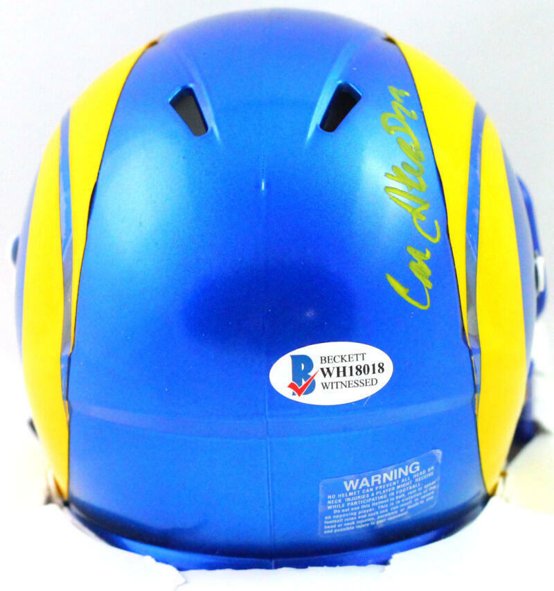 Cam Akers Autographed Los Angeles Rams 2020 Speed Mini Helmet- Beckett W *Yellow