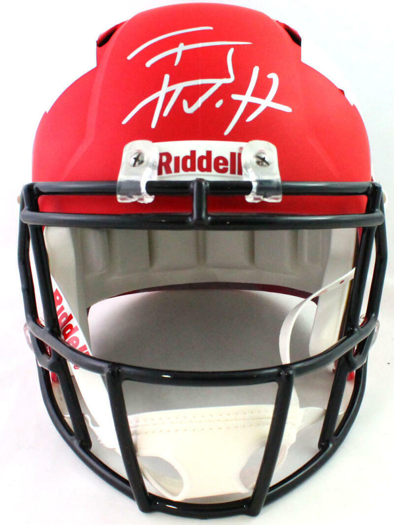 T.J. Watt Autographed Wisconsin Badgers Amp Speed F/S Helmet- Beckett W *Silver