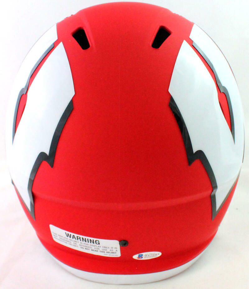 T.J. Watt Autographed Wisconsin Badgers Amp Speed F/S Helmet- Beckett W *Silver