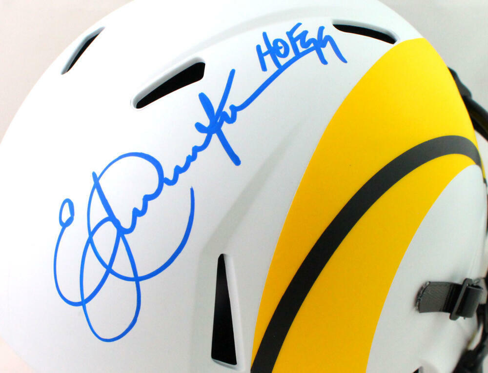 Eric Dickerson Autographed LA Rams F/S Lunar Speed Helmet w/ HOF- Beckett W*Blue