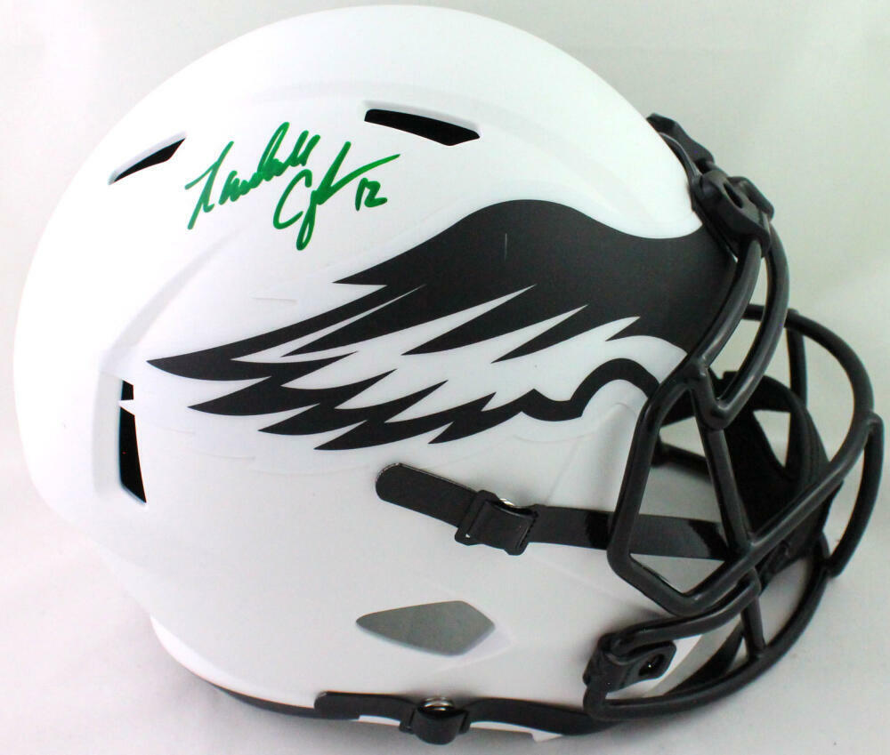 Randall Cunningham Autographed Eagles Lunar Speed F/S Helmet- Beckett W *Green