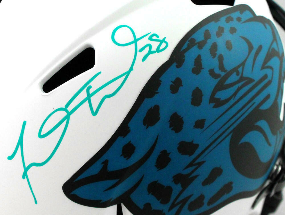 Fred Taylor Autographed Jville Jaguars Lunar Speed FS Helmet- Beckett W *Teal