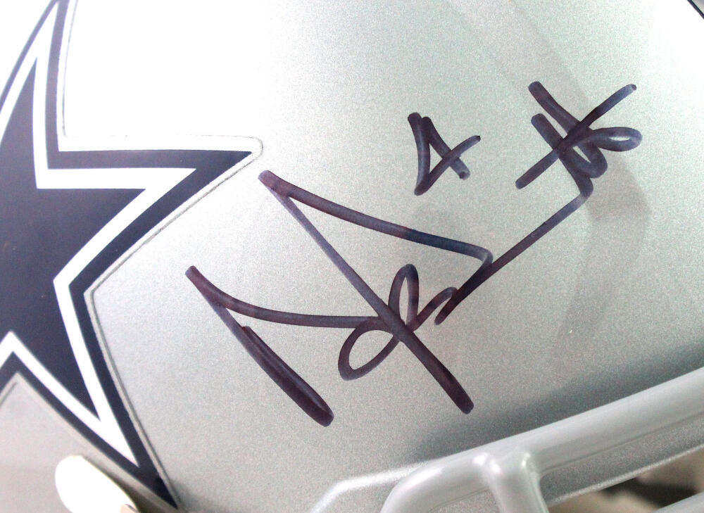 Dak Prescott Autographed Dallas Cowboys Speed Full Size Helmet- Beckett W Holo