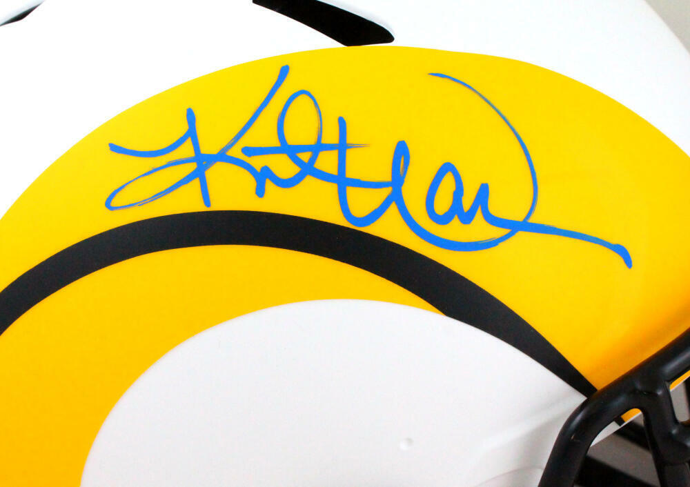 Kurt Warner Autographed Rams Authentic Lunar Speed F/S Helmet- Beckett W *Blue